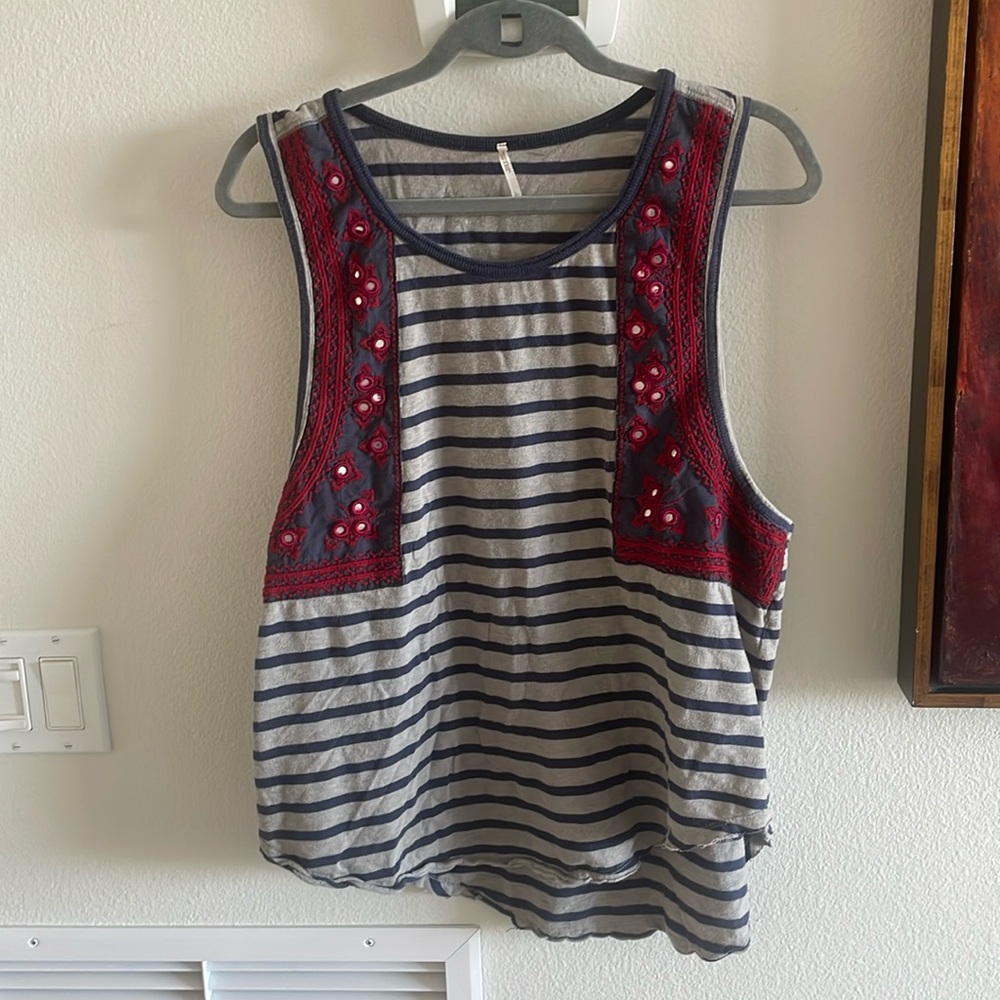 free people boho embellished tank